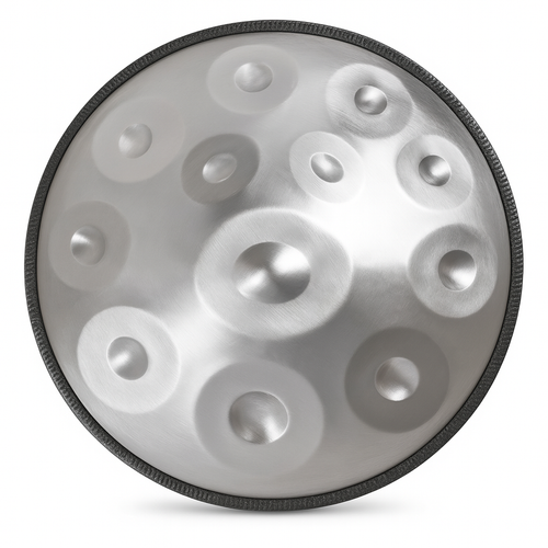 Handpan Artisanal Ré Mineur - Argent (9/10/12 Notes)