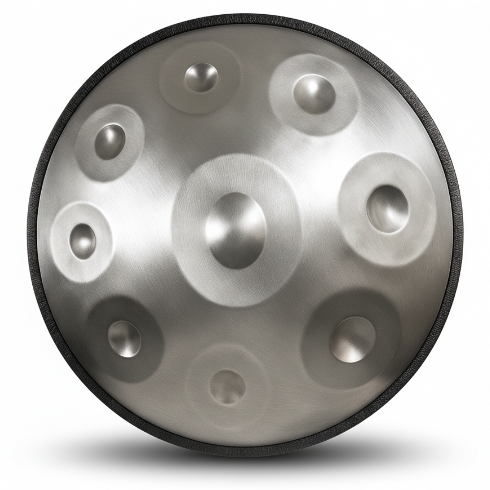 Handpan Artisanal Ré Mineur - Argent (9/10/12 Notes)