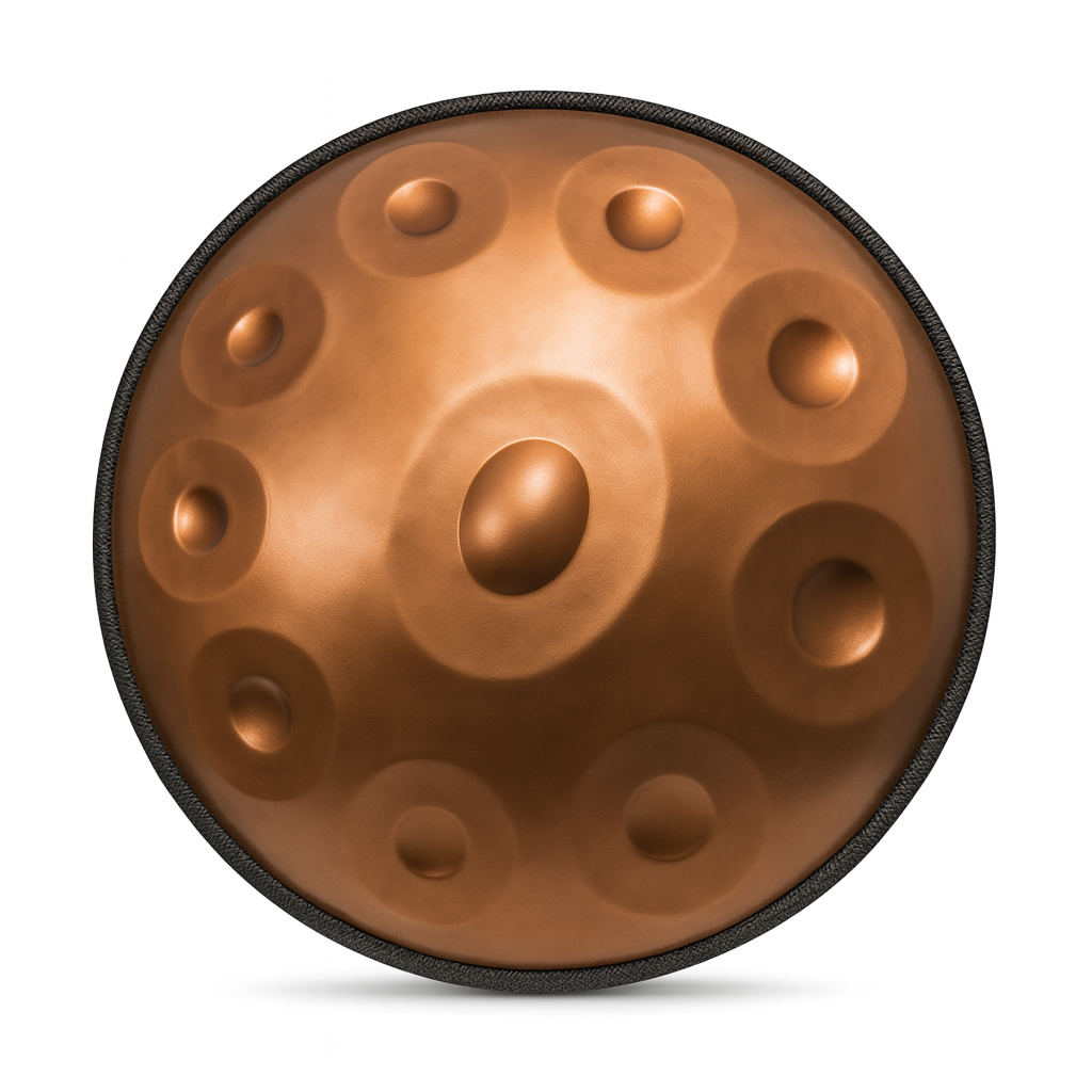 Handpan Artisanal Ré Mineur - Gold (9/10/12 Notes)