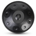 Handpan Artisanal Ré Mineur - Noir Cosmique (9/10/12 Notes)