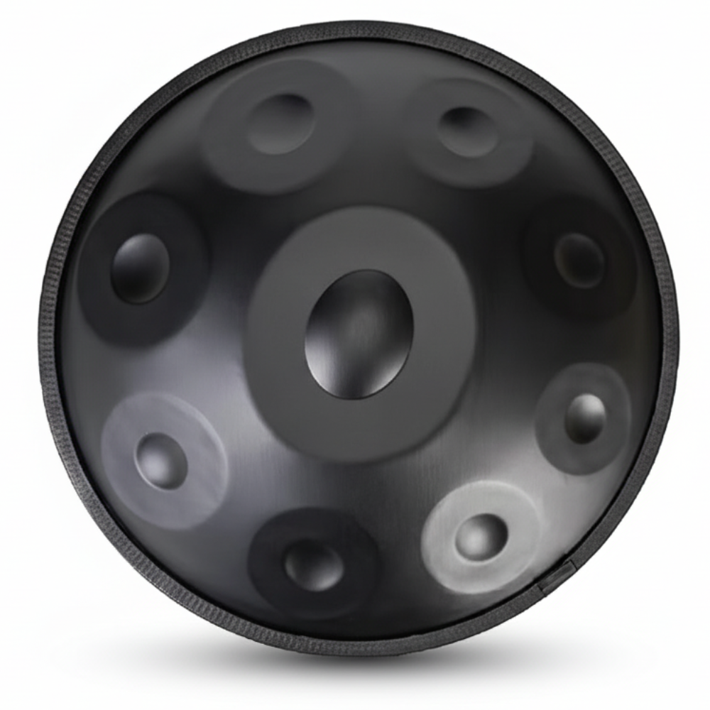 Handpan Artisanal Ré Mineur - Noir Cosmique (9/10/12 Notes)