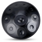 Handpan Artisanal Ré Mineur - Noir Cosmique (9/10/12 Notes)