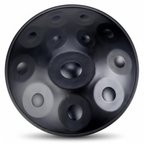 Handpan Artisanal Ré Mineur - Noir Cosmique (9/10/12 Notes)