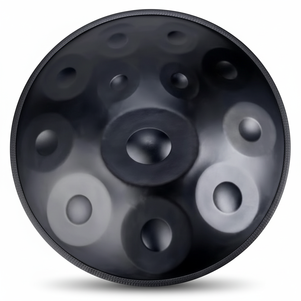 Handpan Artisanal Ré Mineur - Noir Cosmique (9/10/12 Notes)